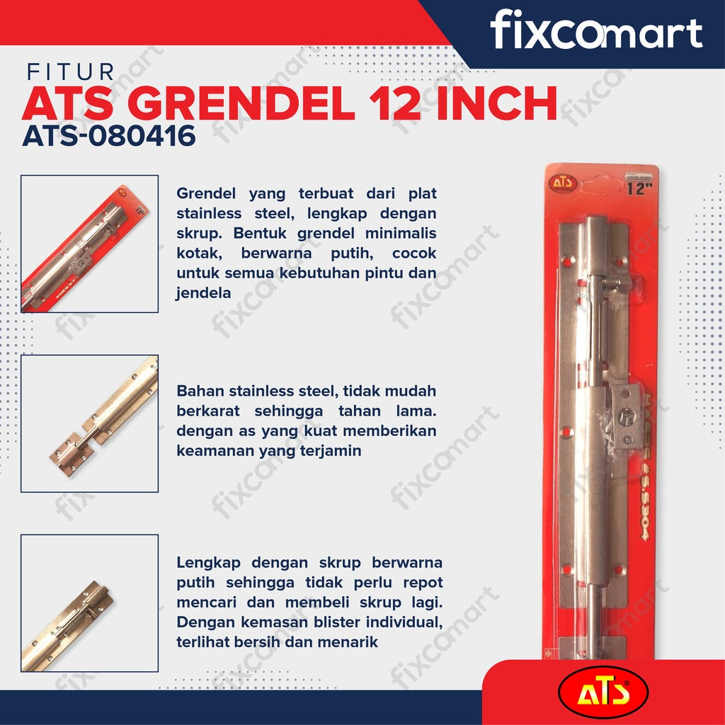 Grendel Pintu , Selot Jendela Slot Pintu 2,3,4,6,8,10,12 inch ATS