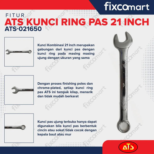 Kunci Ring Pas ATS - 21,22,24,30,33,34 MM FIXCOMART