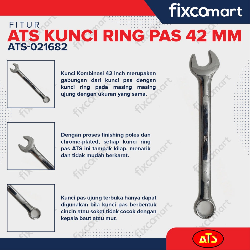Kunci Ring Pas 42 mm ATS - Combination wrench 42 mm