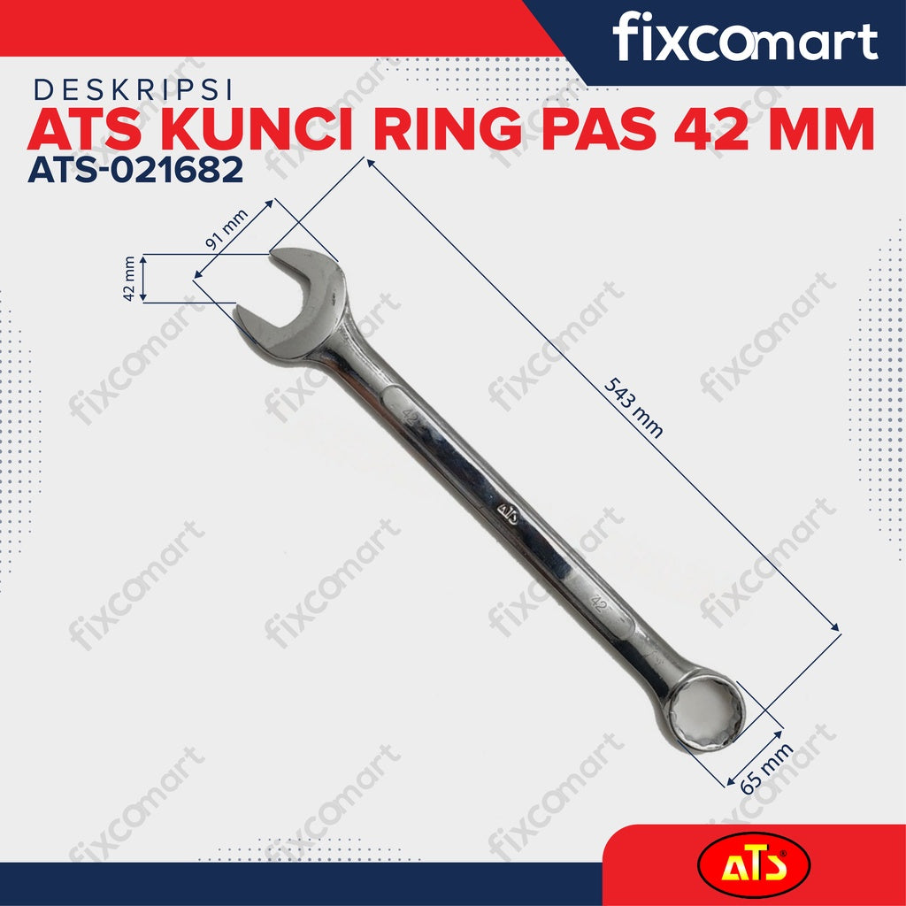 Kunci Ring Pas 42 mm ATS - Combination wrench 42 mm