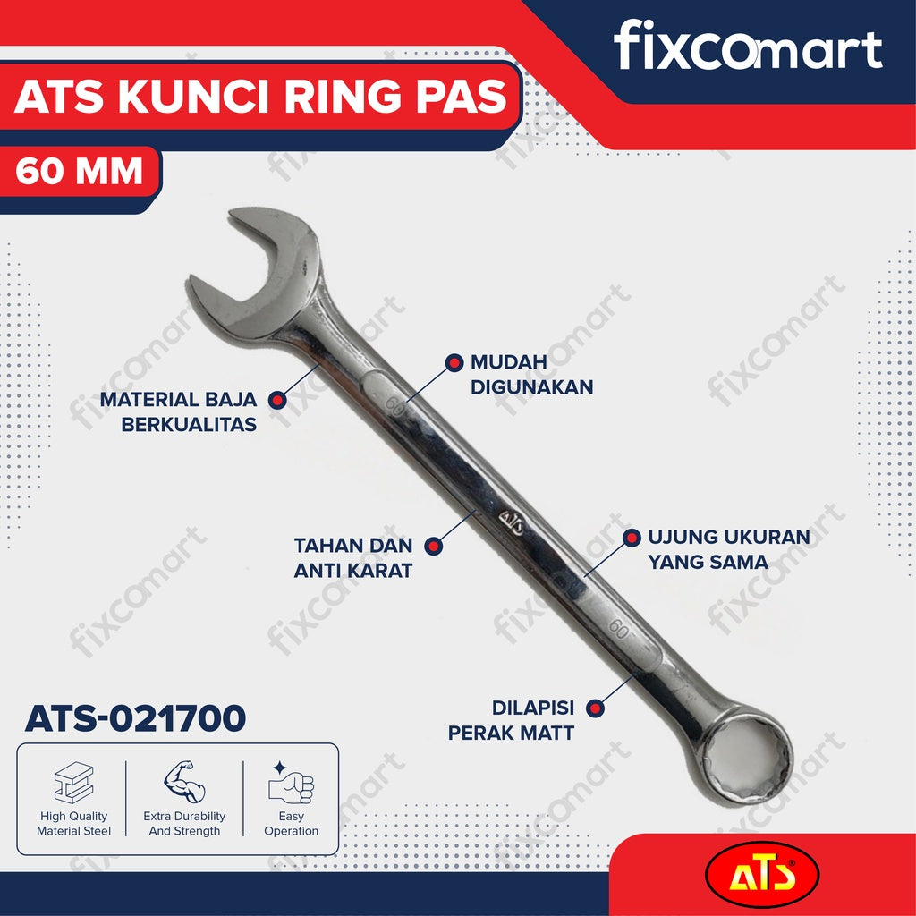 Kunci Ringpas 60 MM ATS - Combination wrench 60 MM