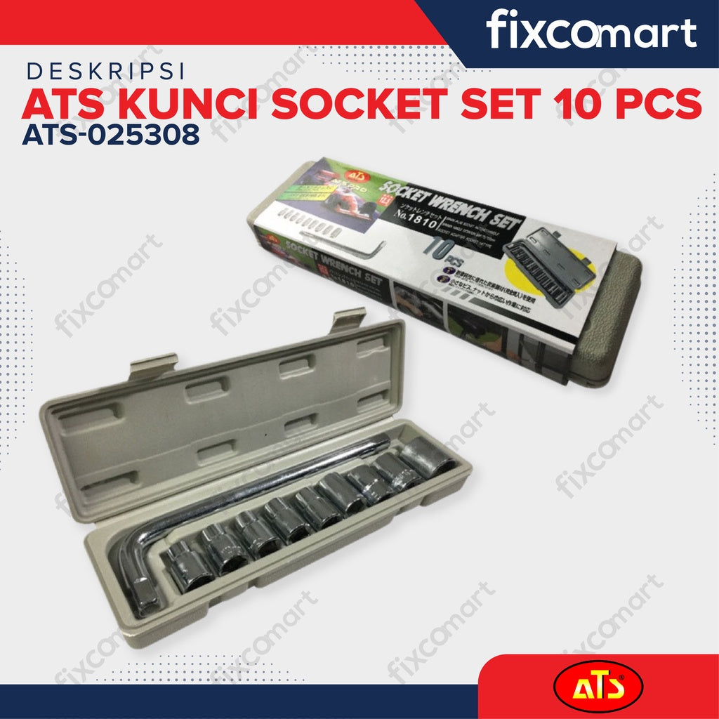 Kunci Socket Set ATS - Sock Set 10 pcs