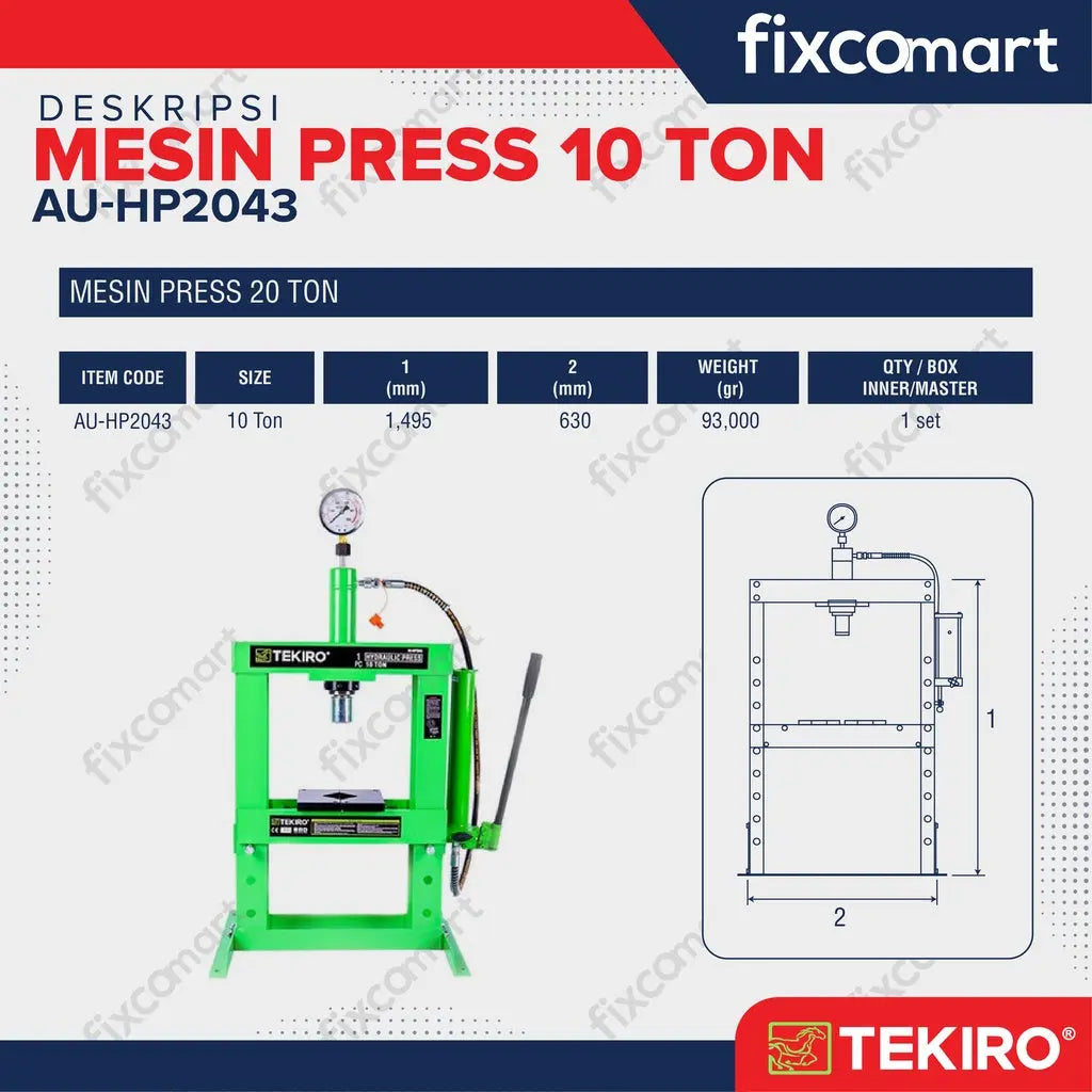 TEKIRO Mesin Press 10 TON FIXCOMART