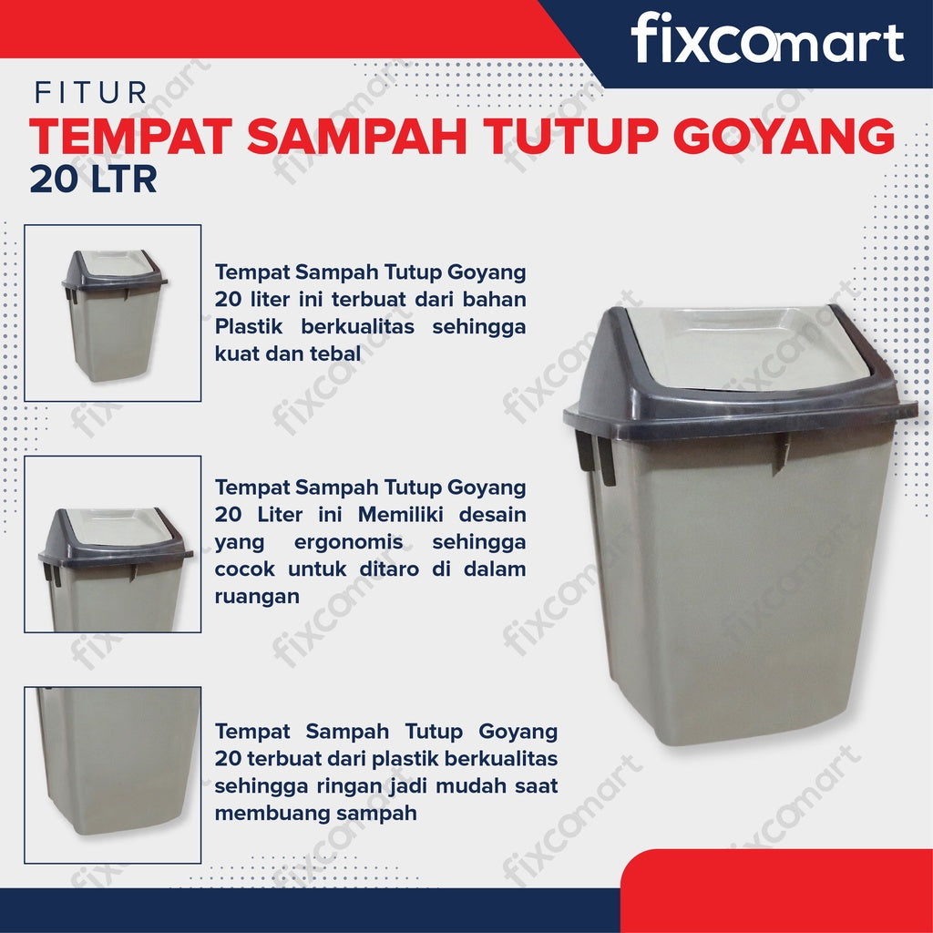 Tempat Sampah Tutup Goyang 20 Ltr