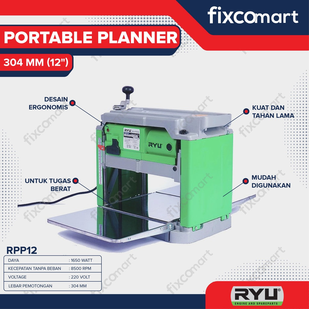 RYU Mesin serut kayu  304 MM (12")