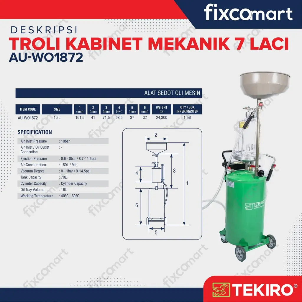 TEKIRO Alat Sedot Oli Mesin FIXCOMART