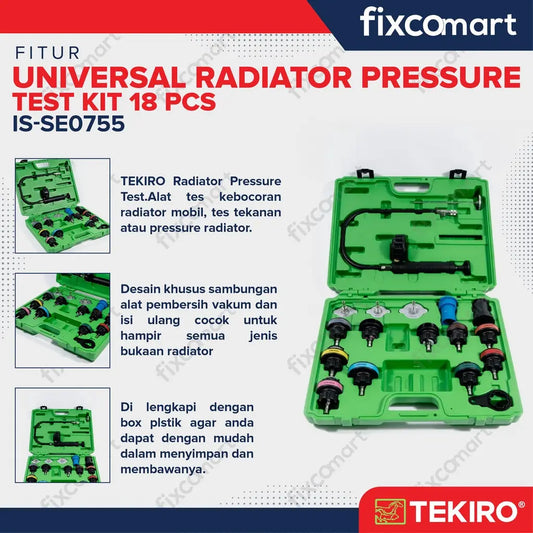 TEKIRO Universal Radiator Preassure Test Kit 18 PCS FIXCOMART