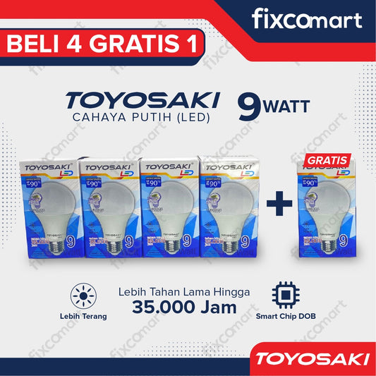 Lampu LED Bohlam Toyosaki 9W Paket Bundling GRATIS 1 Pcs 9 Watt