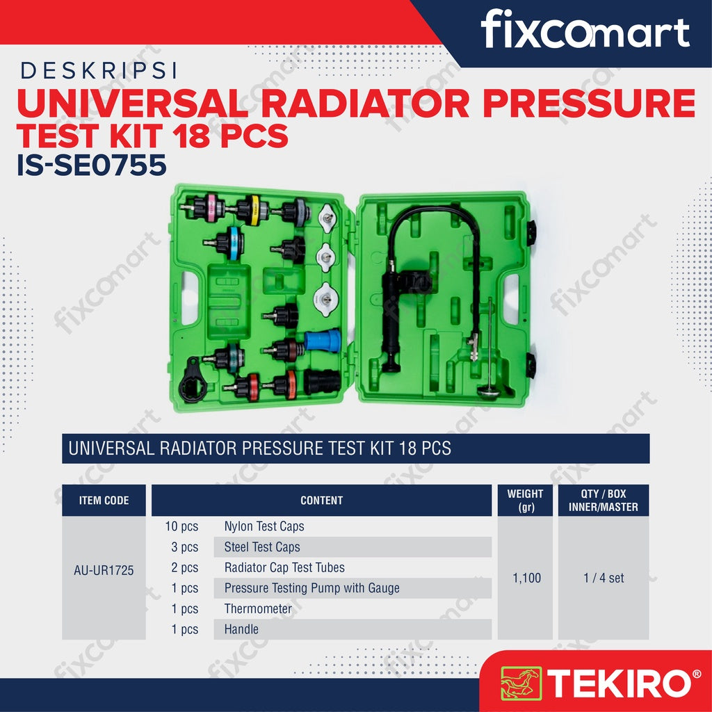 TEKIRO Universal Radiator Preassure Test Kit 18 PCS