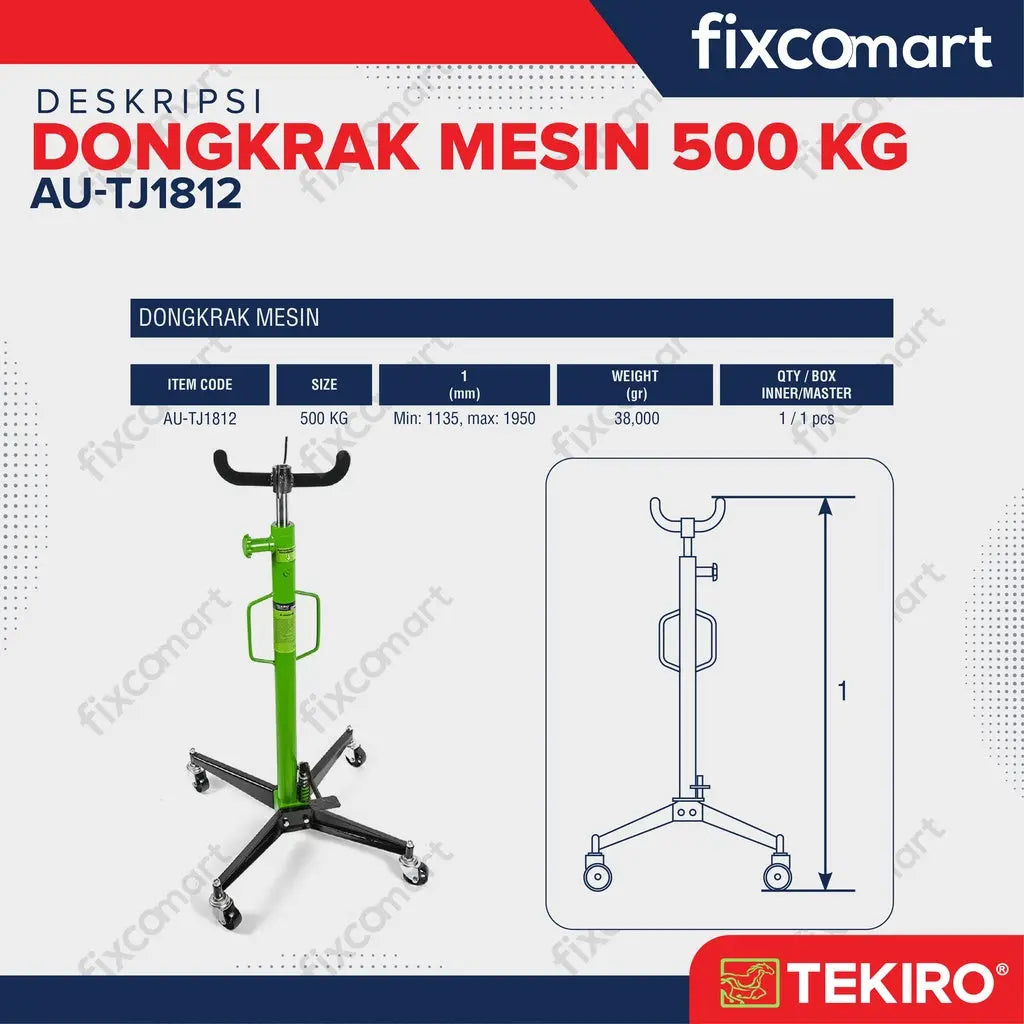 TEKIRO Dongkrak Mesin 500 KG FIXCOMART