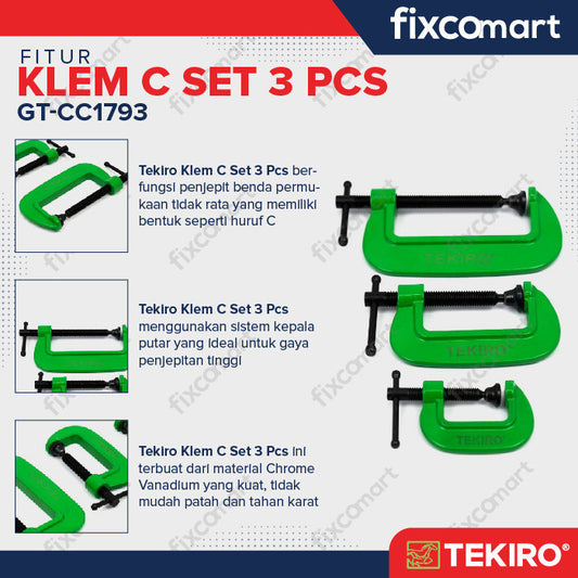 TEKIRO KLEM C SET 3 PCS / CATOK / ALAT JEPIT