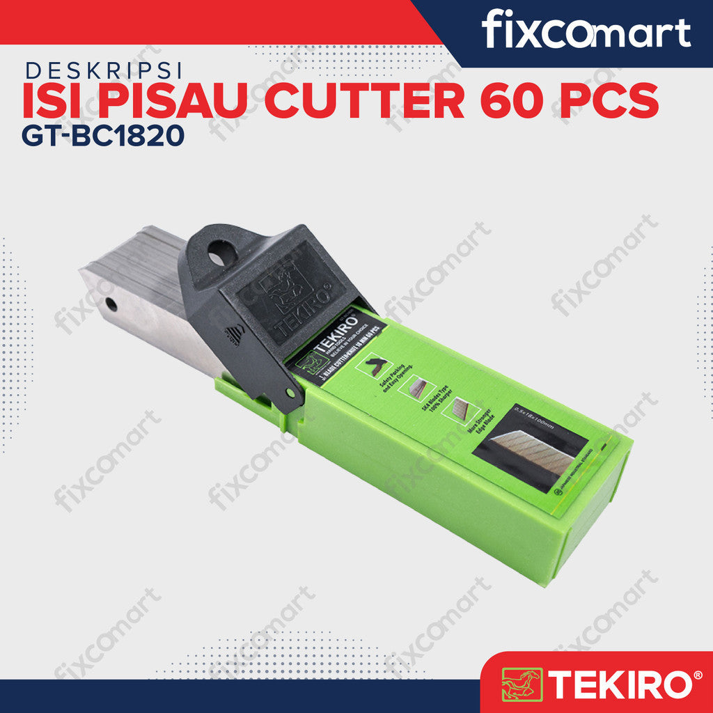 Tekiro ISI PISAU CUTTER 18 MM 60 PCs