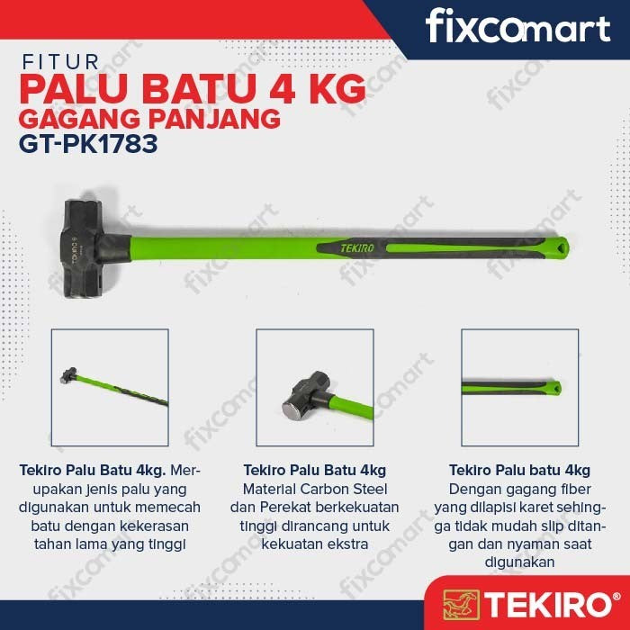 TEKIRO PALU BATU 4 KG GAGANG PANJANG - HAMMER CONSTRUCTION 4 KG TEKIRO