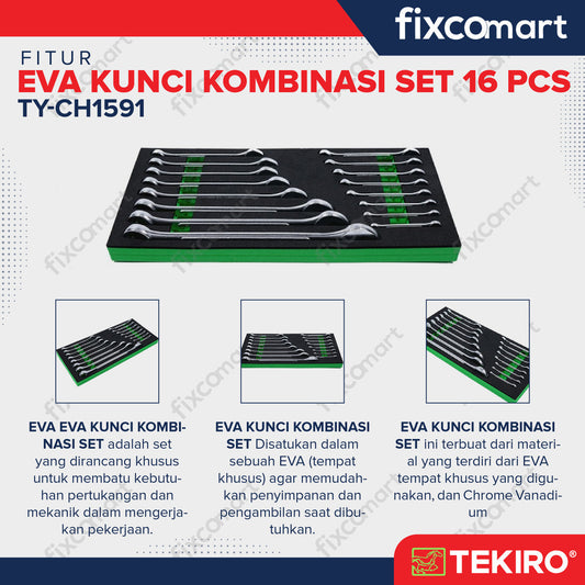 TEKIRO EVA KUNCI KOMBINASI SET 16 PCS