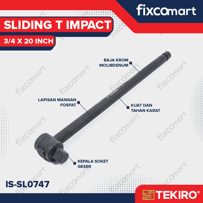 TEKIRO 3/4 INCH SLIDING BAR IMPACT 20 INCH / SLIDING T IMPACT