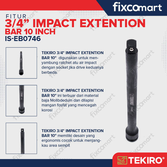 TEKIRO 3/4 INCH IMPACT EXTENTION BAR 10 INCH - SAMBUNGAN IMPACT