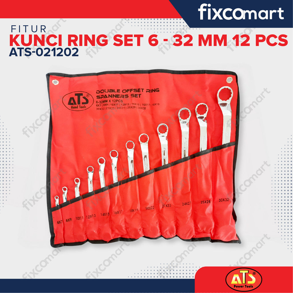KUNCI RING SET "ATS" 6-32MM 12PCS