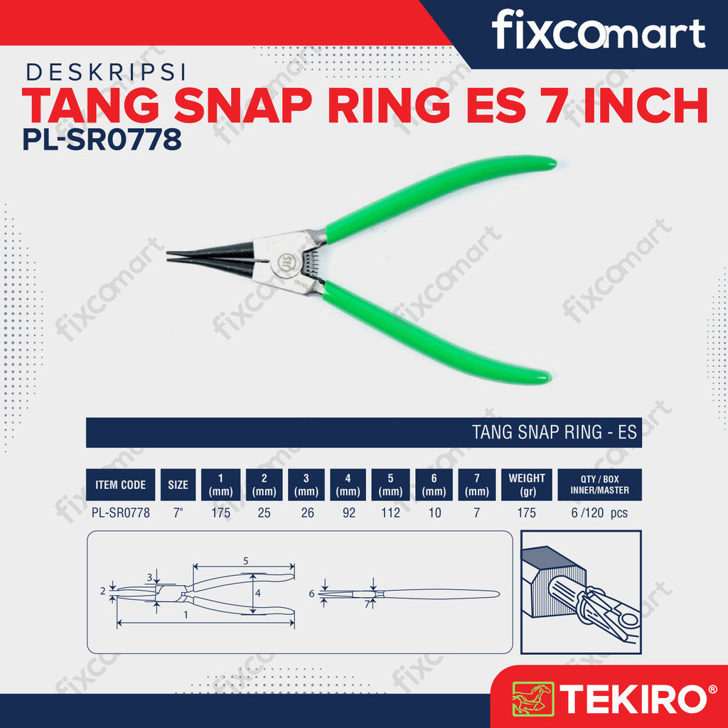 TEKIRO TANG SNAP RING SET 4 PCS 7" - SNAP RING SET