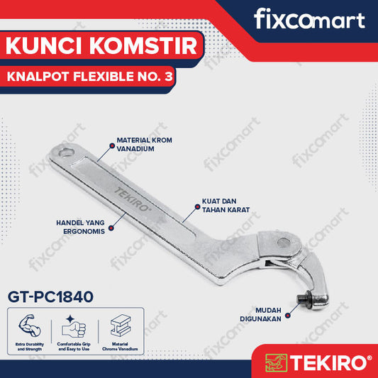 TEKIRO KUNCI KOMSTIR DAN KNALPOT 2 -  4 ¾ Inch FLEXIBLE Hook Wrench - KUNCI KOMSTIR