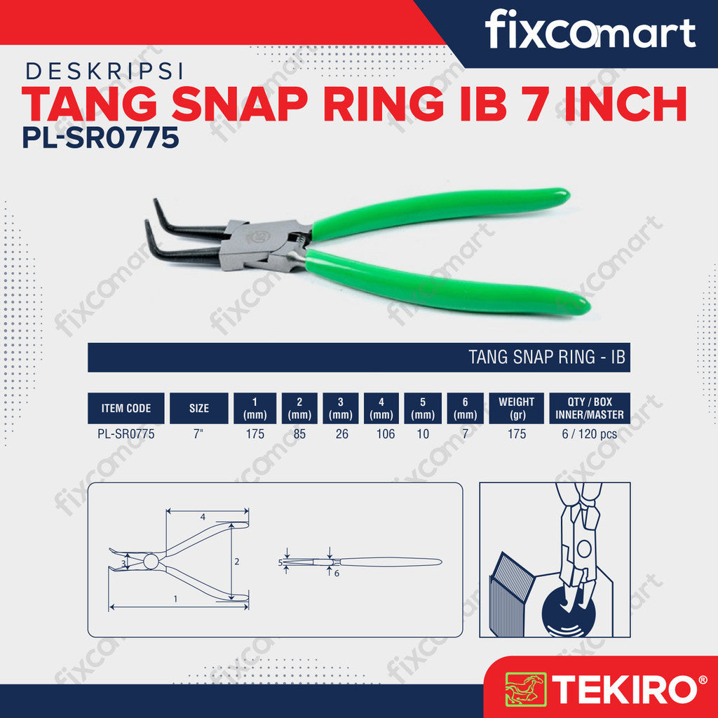 TEKIRO TANG SNAP RING SET 4 PCS 7" - SNAP RING SET