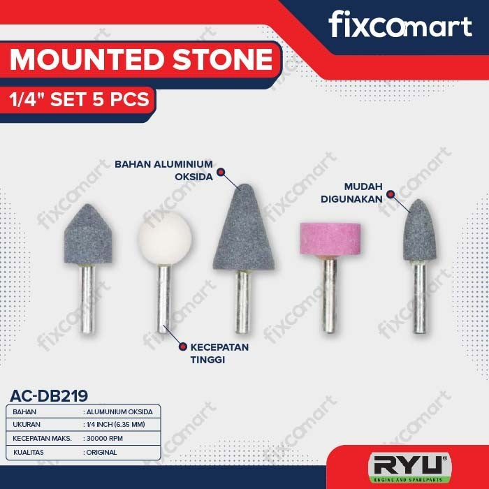 RYU MOUNTED STONE 1/4" SET 5 PCS - MATA TUNER