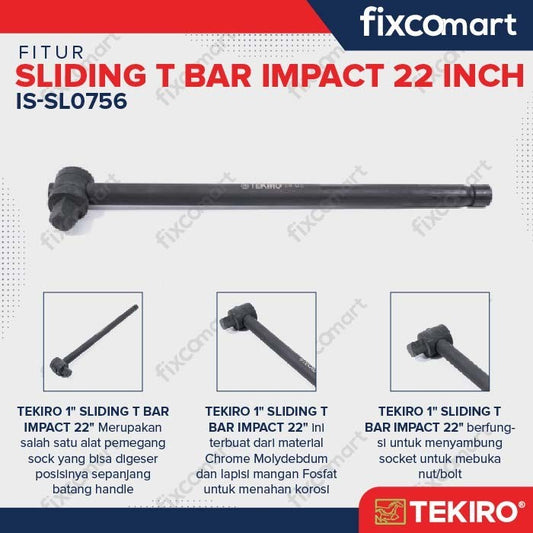 TEKIRO 1 INCH SLIDING BAR IMPACT 22 Inch - GAGANG SOCK T