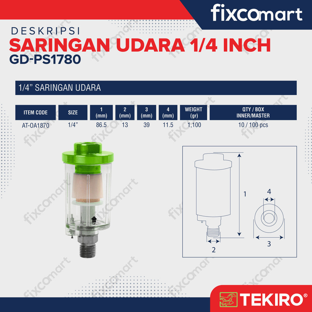 Tekiro SARINGAN UDARA 1/4"