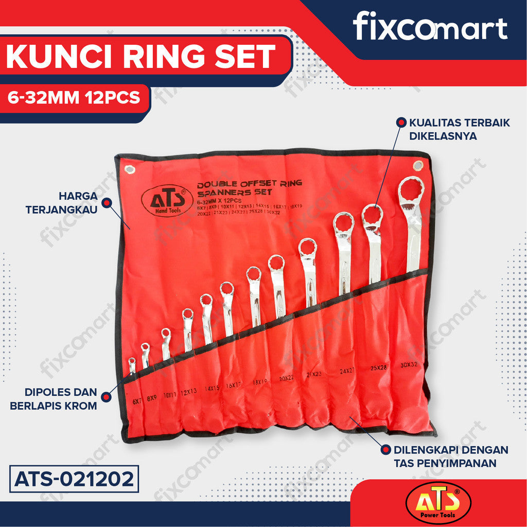 KUNCI RING SET "ATS" 6-32MM 12PCS