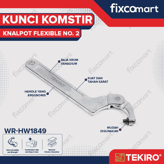 TEKIRO KUNCI KOMSTIR DAN KNALPOT 1 1/4-3 Inch FLEXIBLE Hook Wrench - KUNCI KOMSTIR