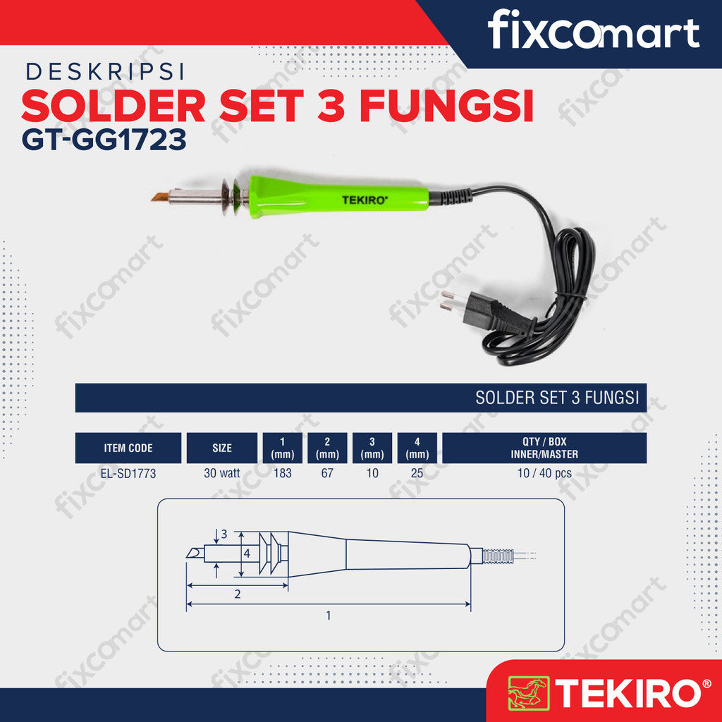 TEKIRO SOLDER SET 3 FUNGSI 30 WATT - SOLDERING SET