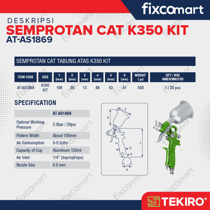 TEKIRO SEMPROTAN CAT K350 KIT / SPRAY GUN