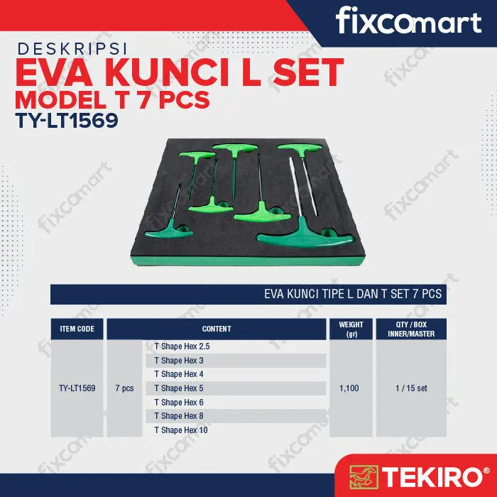 TEKIRO EVA KUNCI L SET MODEL T 7 PCS FIXCOMART