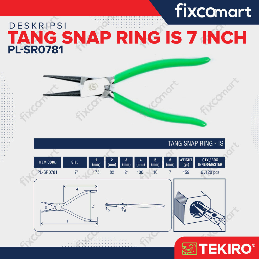 TEKIRO TANG SNAP RING SET 4 PCS 7" - SNAP RING SET