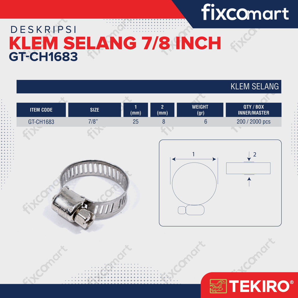Tekiro KLEM SELANG 7/8"