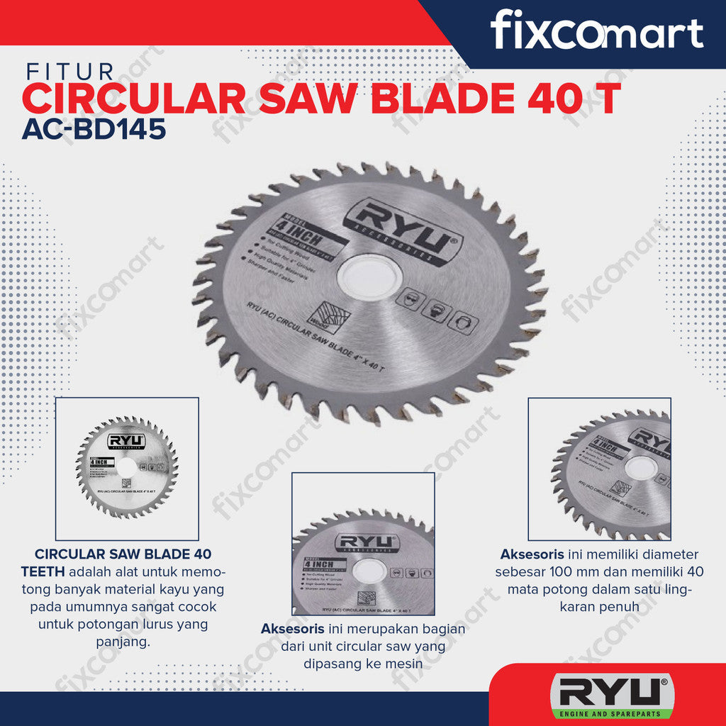RYU MULTI CUTTER 4" X 40 T MATA POTONG ALUMINIUM DAN KAYU