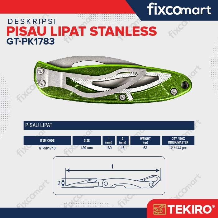 TEKIRO PISAU LIPAT STANLESS