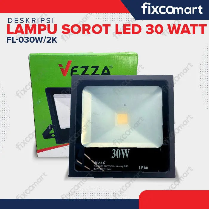 Lampu Sorot LED 30 Watt - Flood Light Signboard Warm White 2700K FIXCOMART