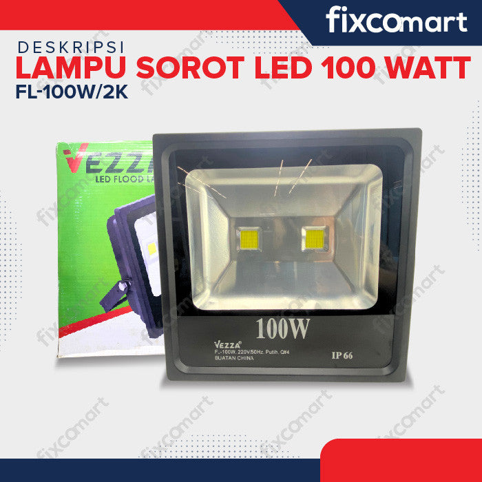 Lampu Sorot LED 100 Watt - Flood Light Signboard Putih 6500K