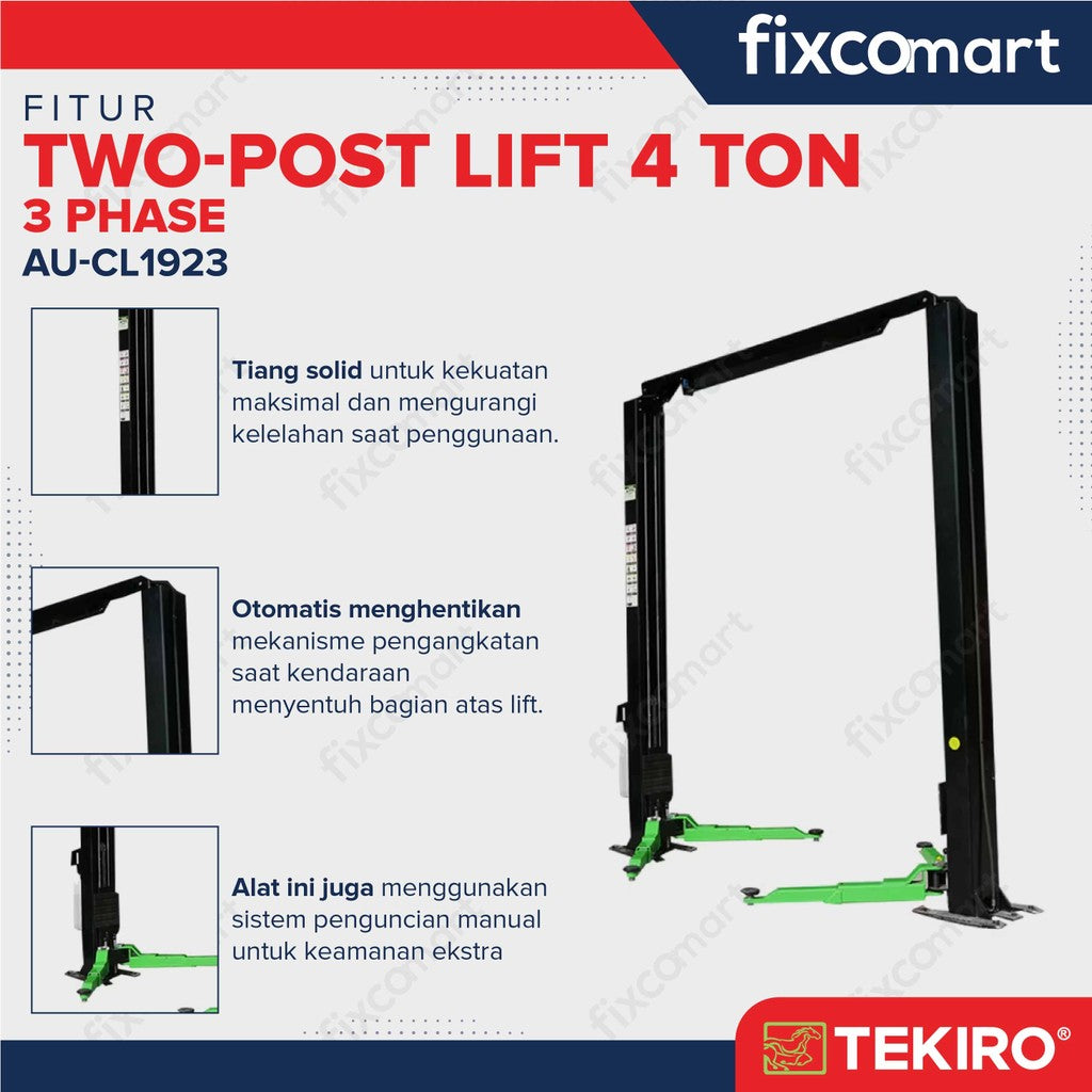 Tekiro Two-Post Lift 4 Ton 3 Phase - Alat pengangkat Mobil kapasitas 4 ton Lift mobil TEKIRO