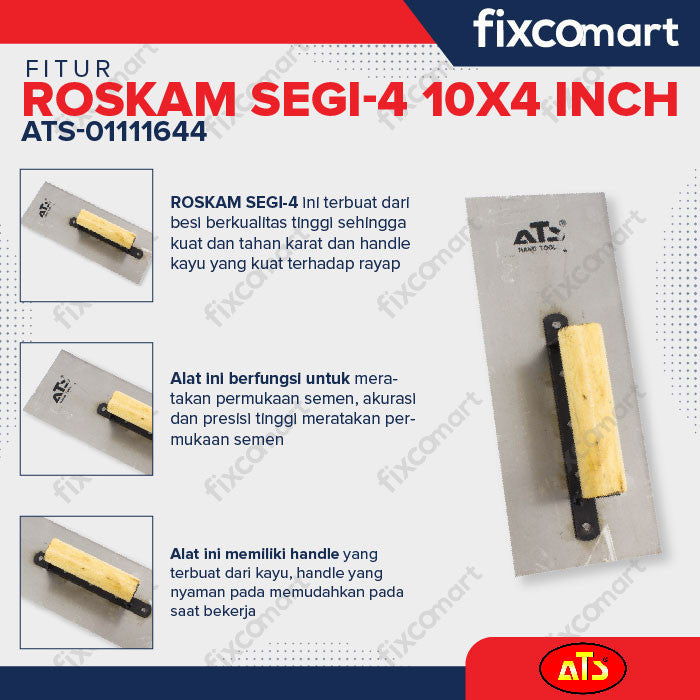 Roskam Besi Gagang Kayu ATS - Alat Aci