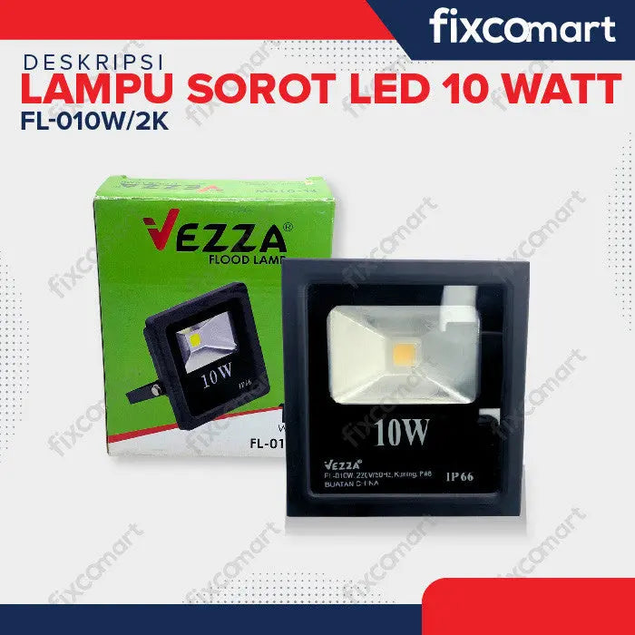 Lampu Sorot LED 10 Watt - Flood Light Signboard Warm White 2700K FIXCOMART