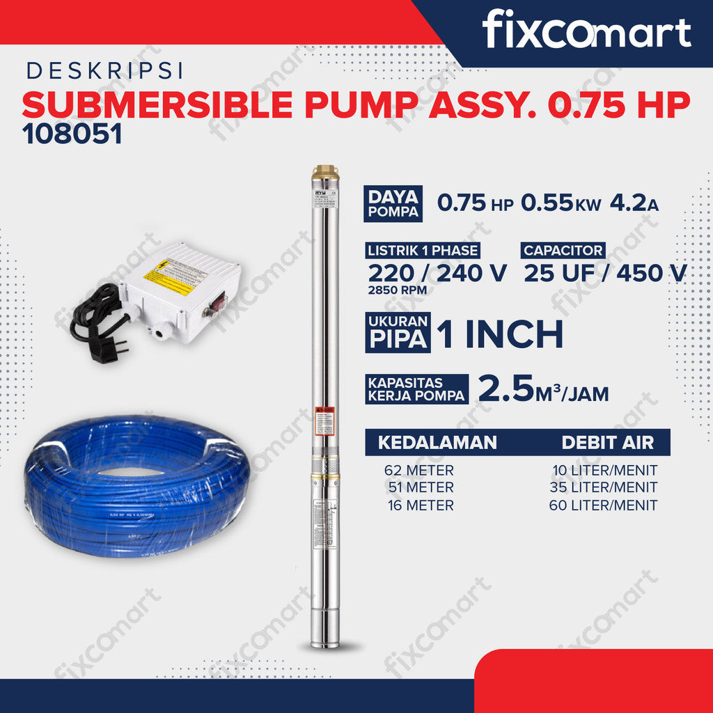 POMPA SATELIT - SUBMERSIBLE PUMP ASSY. 0.75 HP