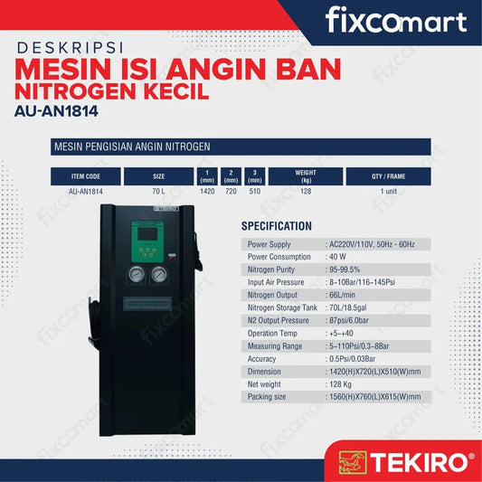 Tekiro Mesin Pengisi Angin Nitrogen Kecil - Mesin Nitrogen Kecil Nitrogen Machine Mesin Pengisi Angin kendaraan FIXCOMART