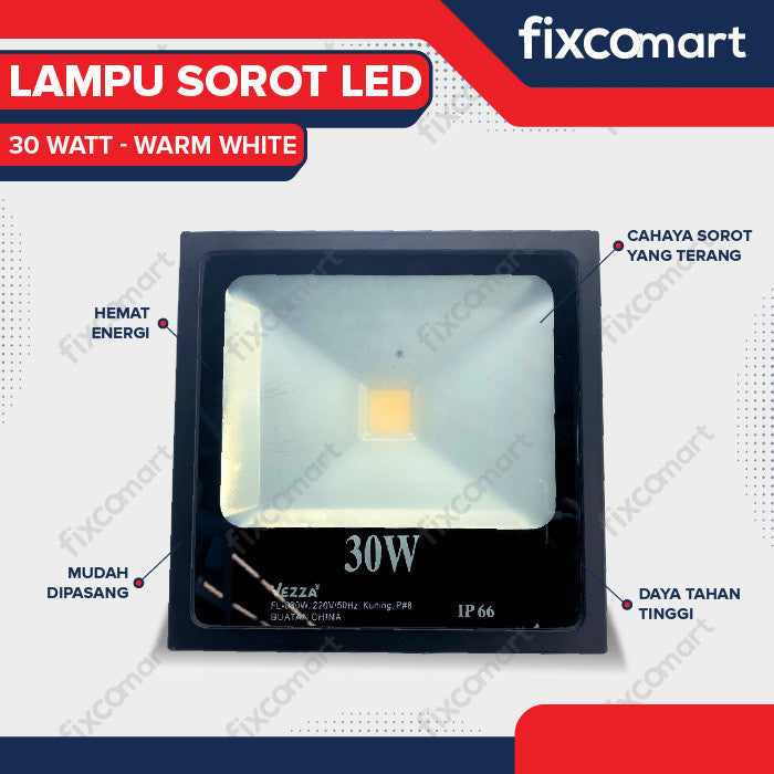 Lampu Sorot LED 30 Watt - Flood Light Signboard Warm White 2700K