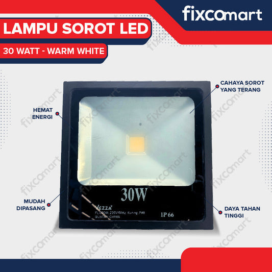 Lampu Sorot LED 30 Watt -  Flood Light Signboard Warm White 2700K