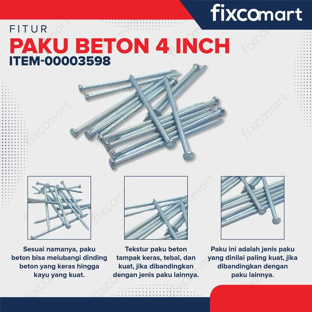 Paket Paku Beton / Paku Tembok Camel 4 inch (50 Pcs) FIXCOMART