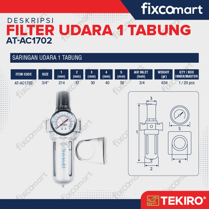 TEKIRO SARINGAN UDARA 1 TABUNG - FILTER UDARA - FILTER