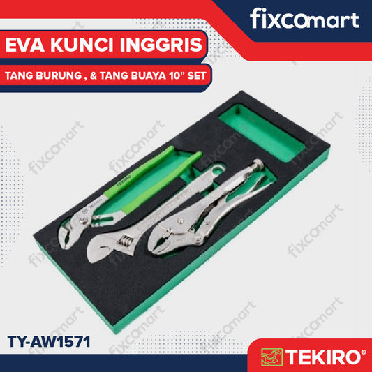 TEKIRO EVA KUNCI INGGRIS, TANG BURUNG DAN TANG BUAYA 10 INCH SET