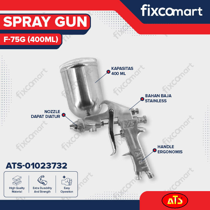 SPRAY GUN "ATS" TABUNG ATAS F-75G (400ML)