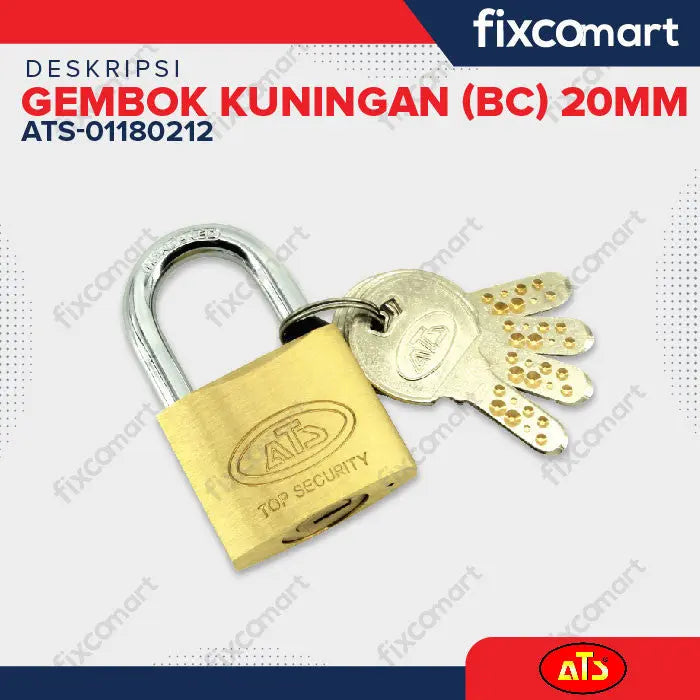 GEMBOK KUNINGAN ATS 20 MM FIXCOMART